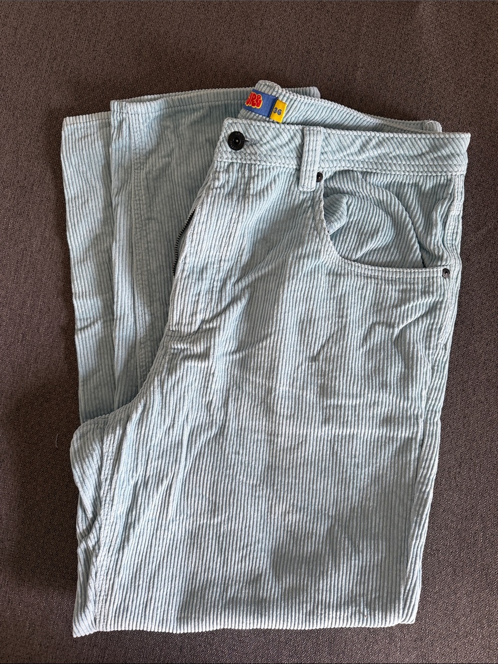 Empyre Brand Corduroy Straight-Leg Pants in Light Blue - Casual Men's Trousers